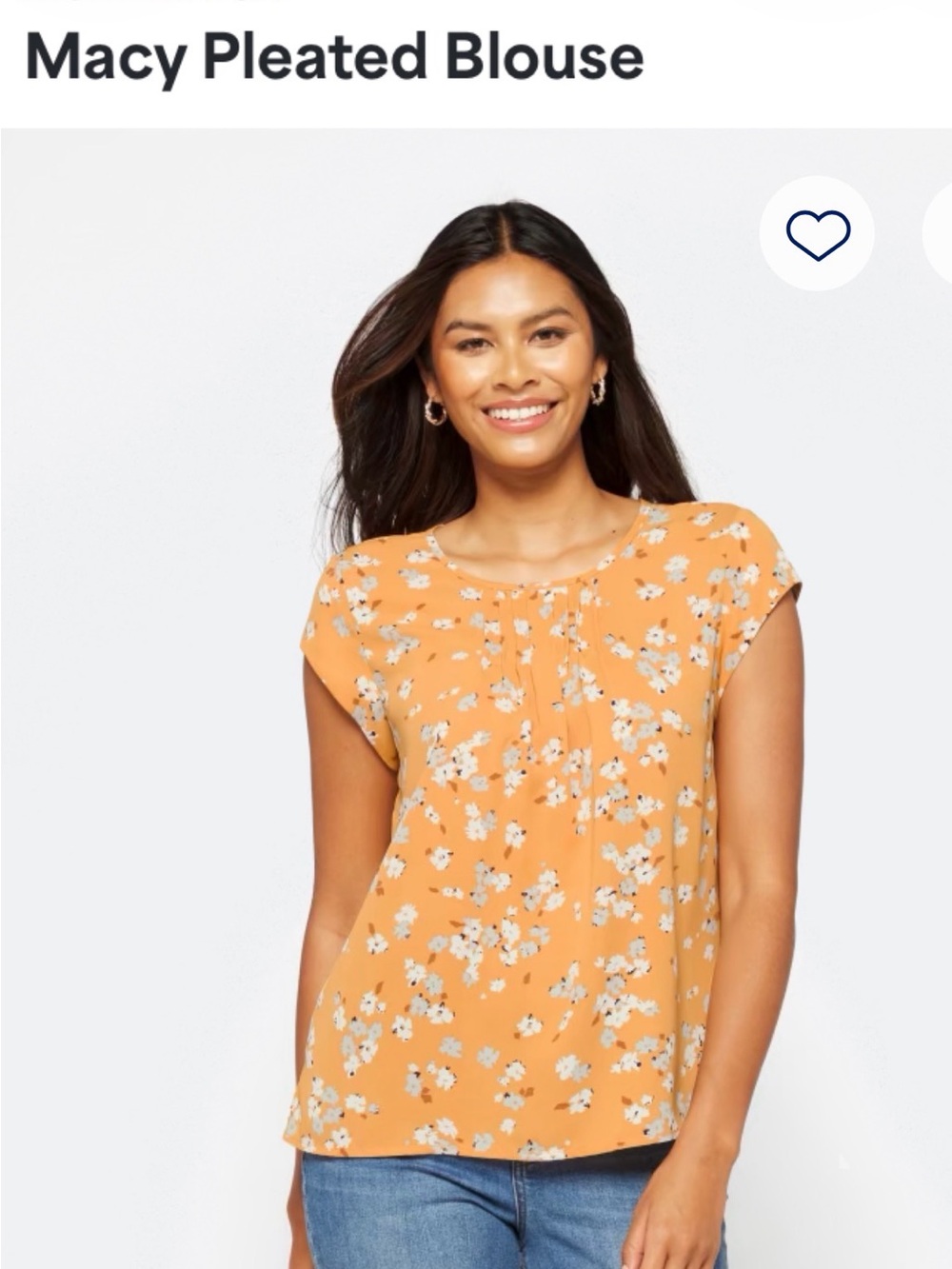 Macy Pleated Floral Blouse - Orange